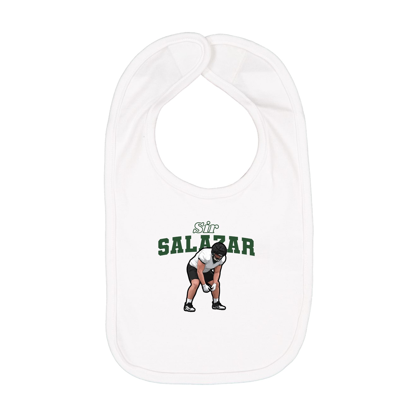 Infant Bib — Name Arch in White