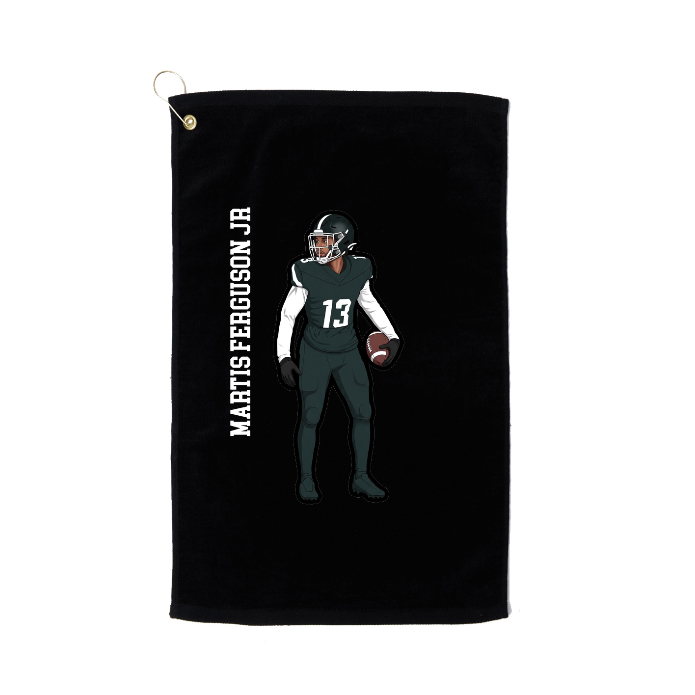 Golf Towel — Name Vertical in Black