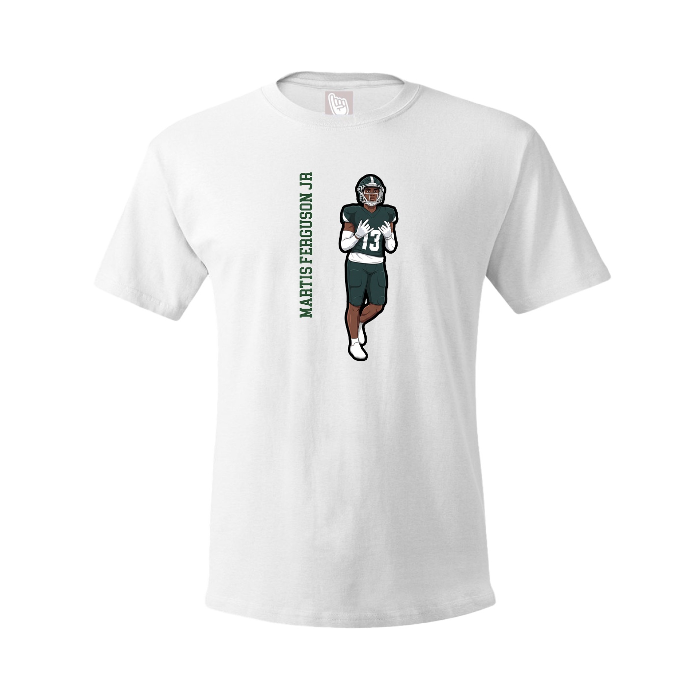 Tee — Name Vertical in White