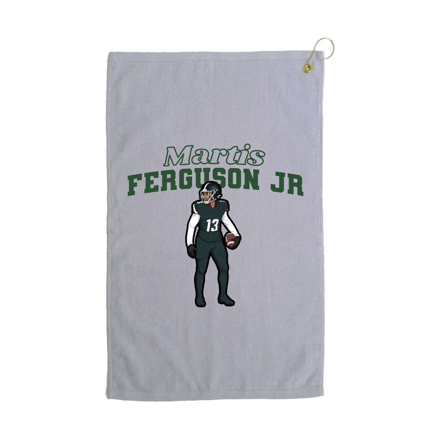 Golf Towel — Name Arch in Grey