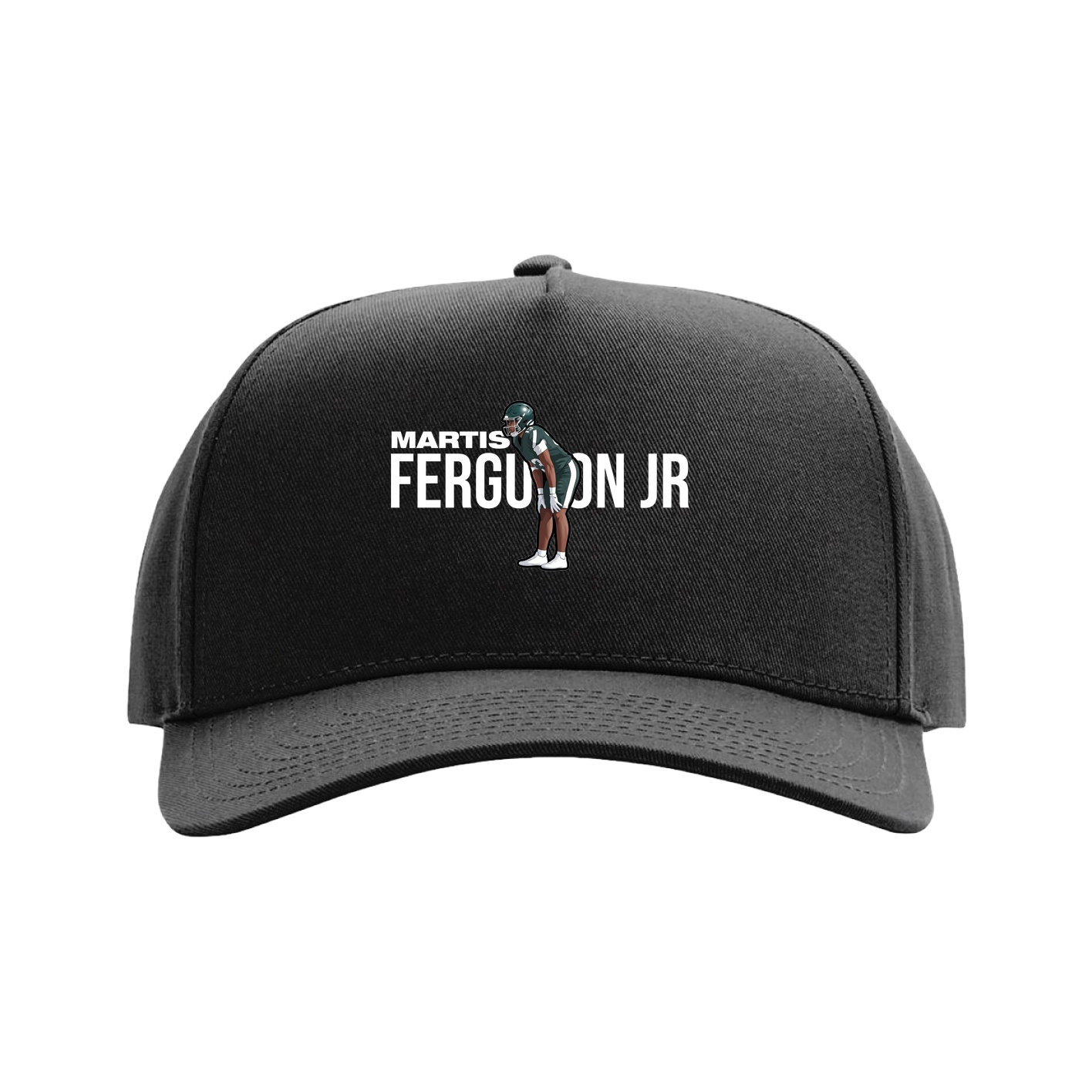 Full Fabric Five-Panel Champ Cap — Player Name in Black