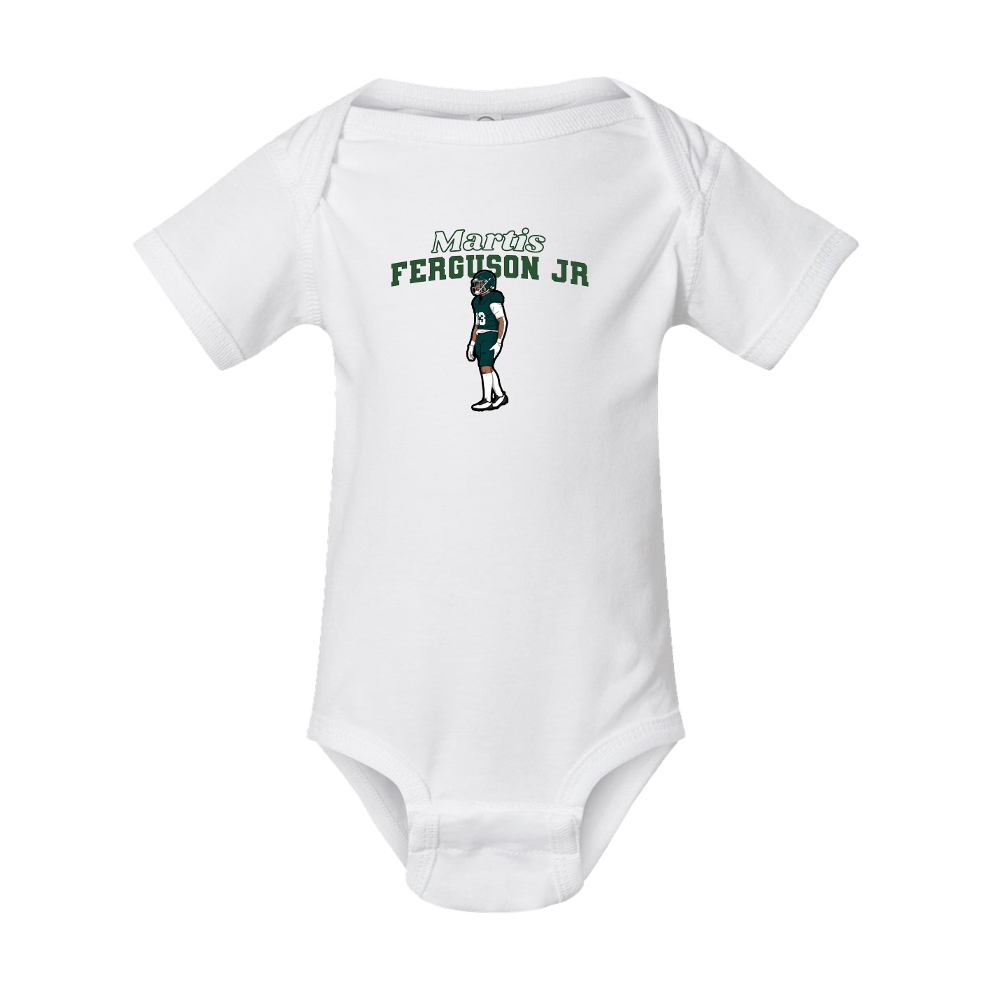 Baby Onesie — Name Arch in White