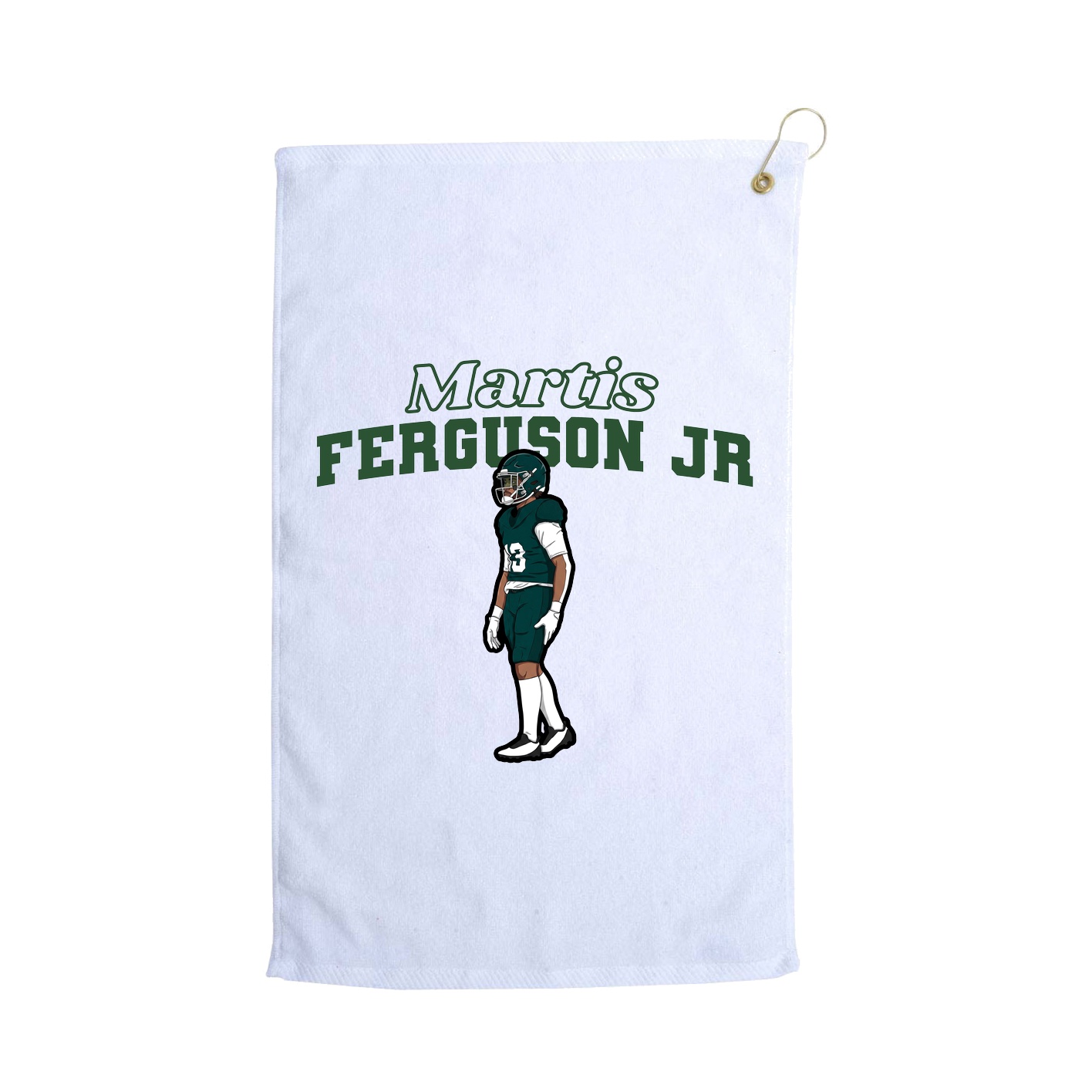 Golf Towel — Name Arch in White