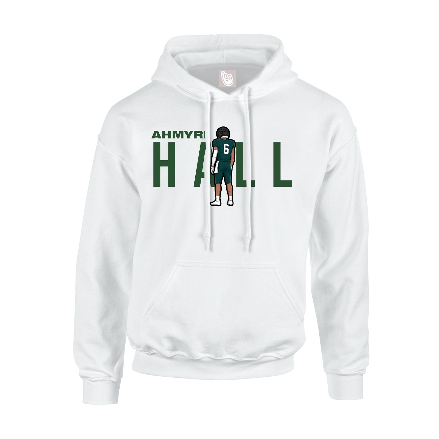 Youth Hoodie — Player Name in White