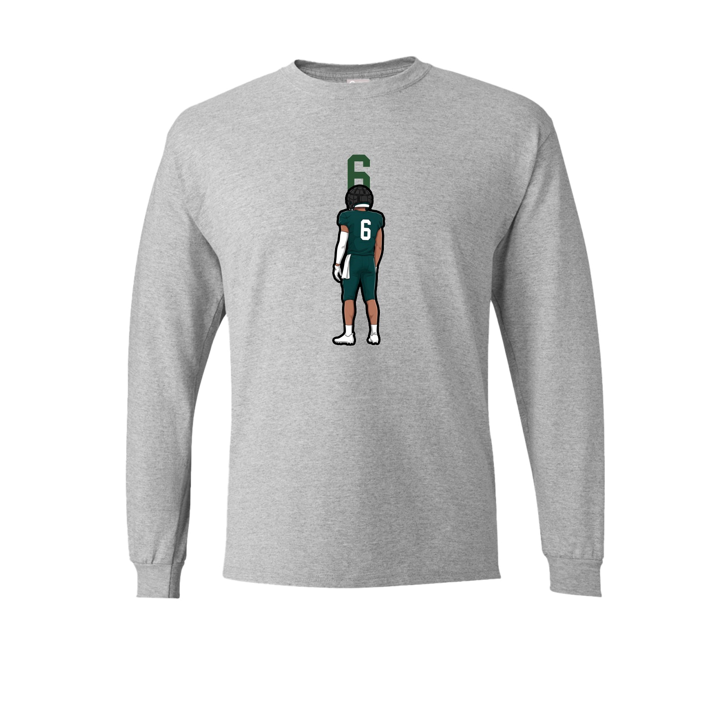 Long Sleeve Tee — Number Top in Grey