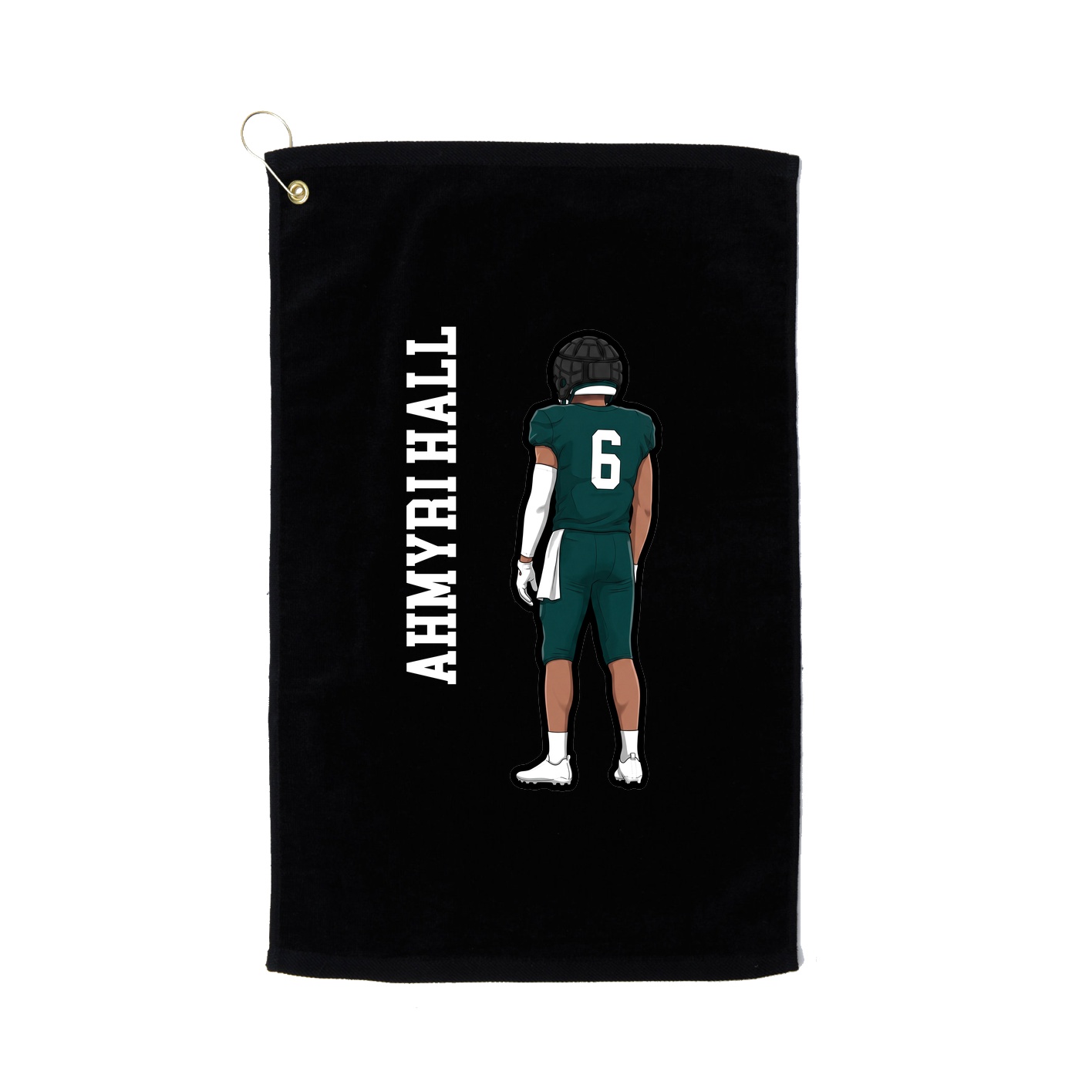 Golf Towel — Name Vertical in Black