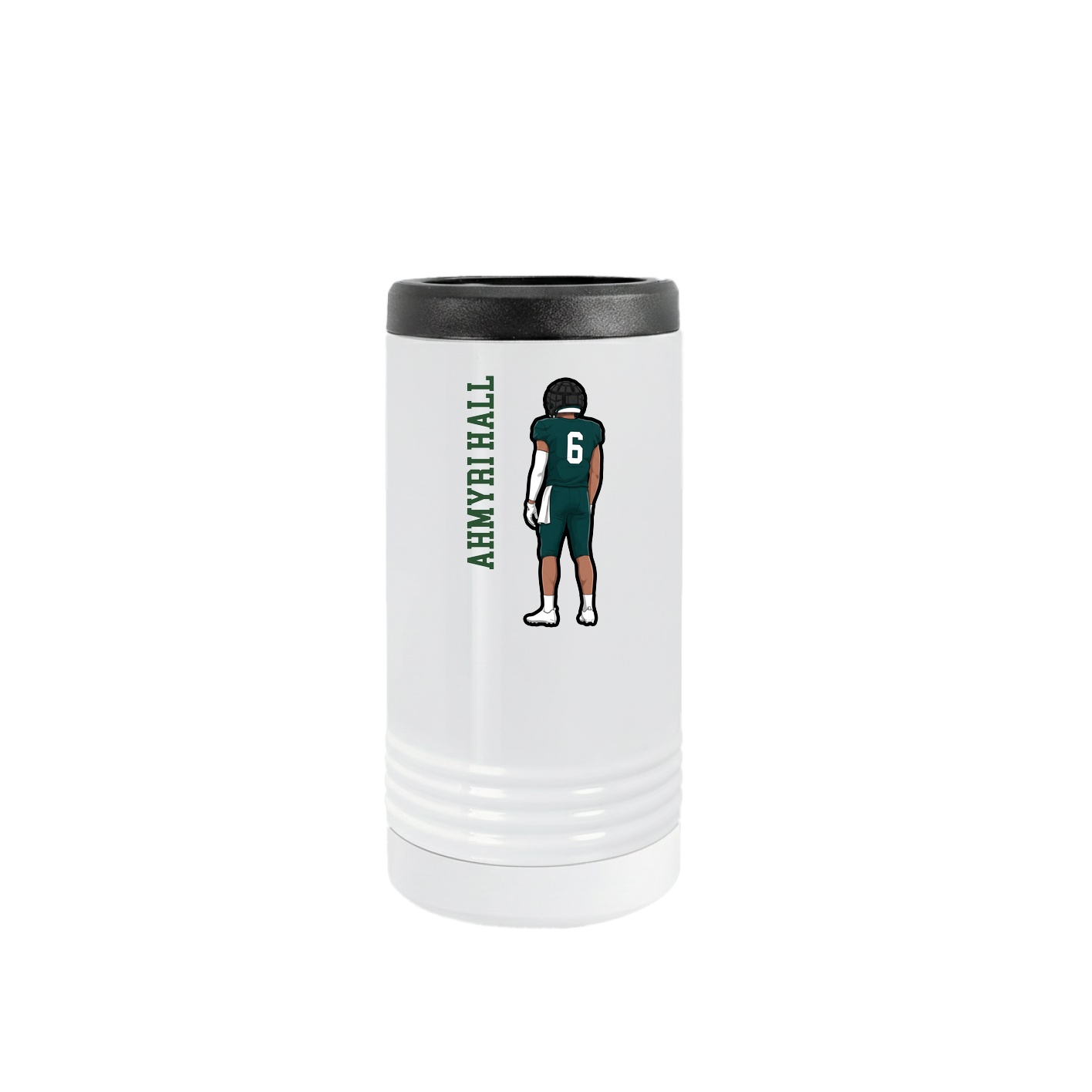 Slim Beverage Holder — Name Vertical in White