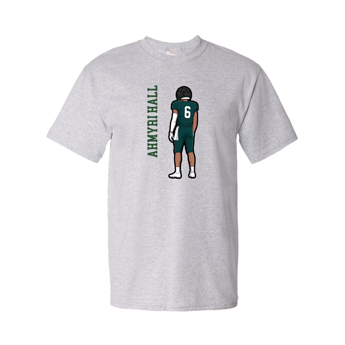 Tee — Name Vertical in Grey