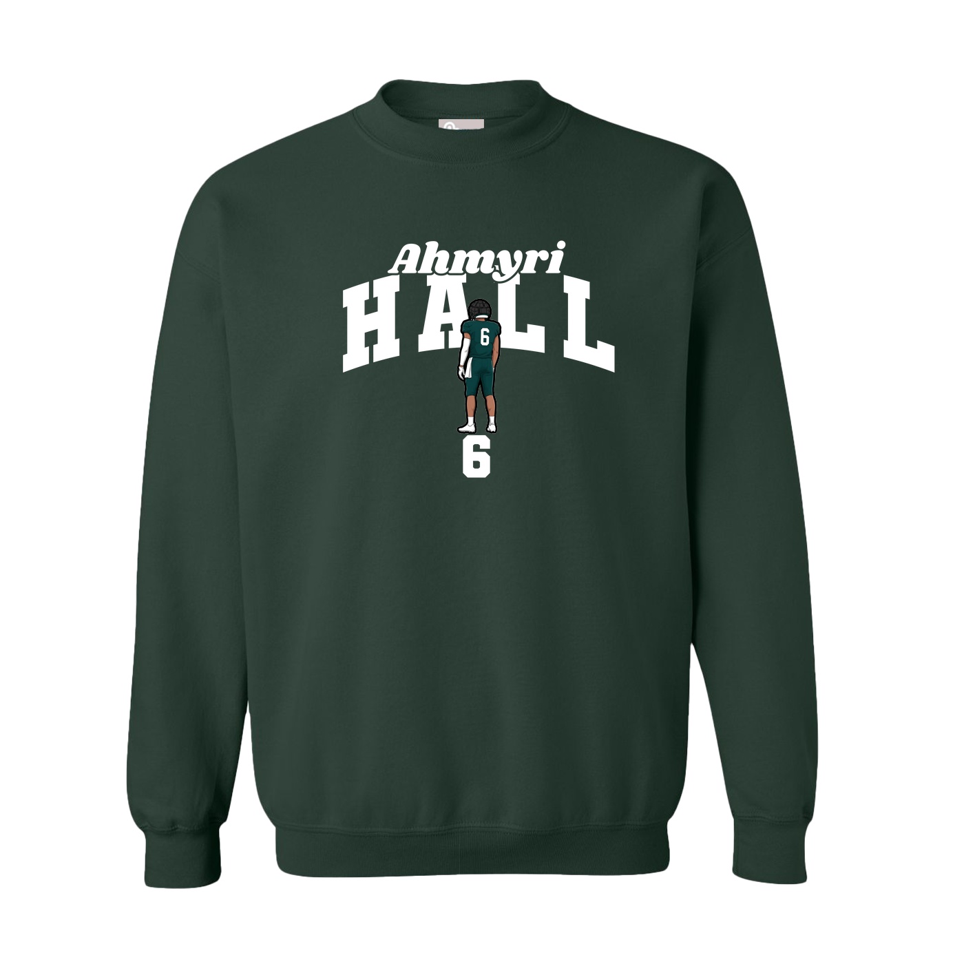 Fleece Crew — Signature Arch in Green