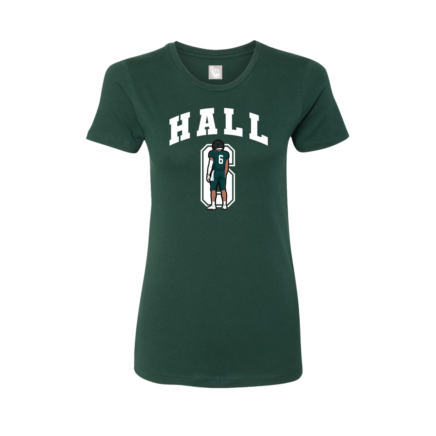 Fitted Women's Tee — Number in Green