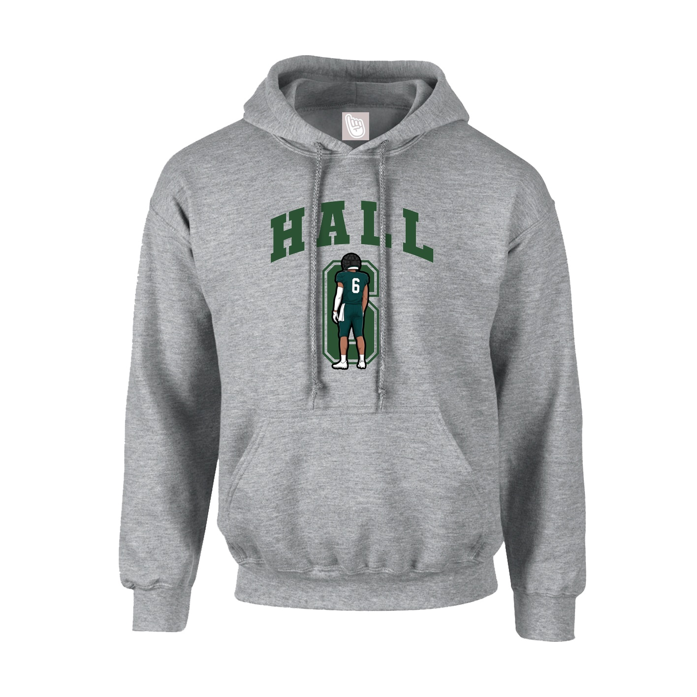 Youth Hoodie — Number in Grey