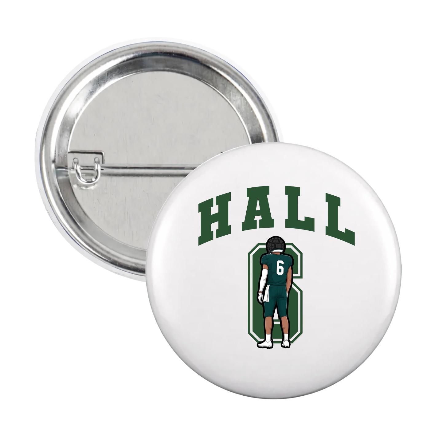 Game Day Button — Number in White