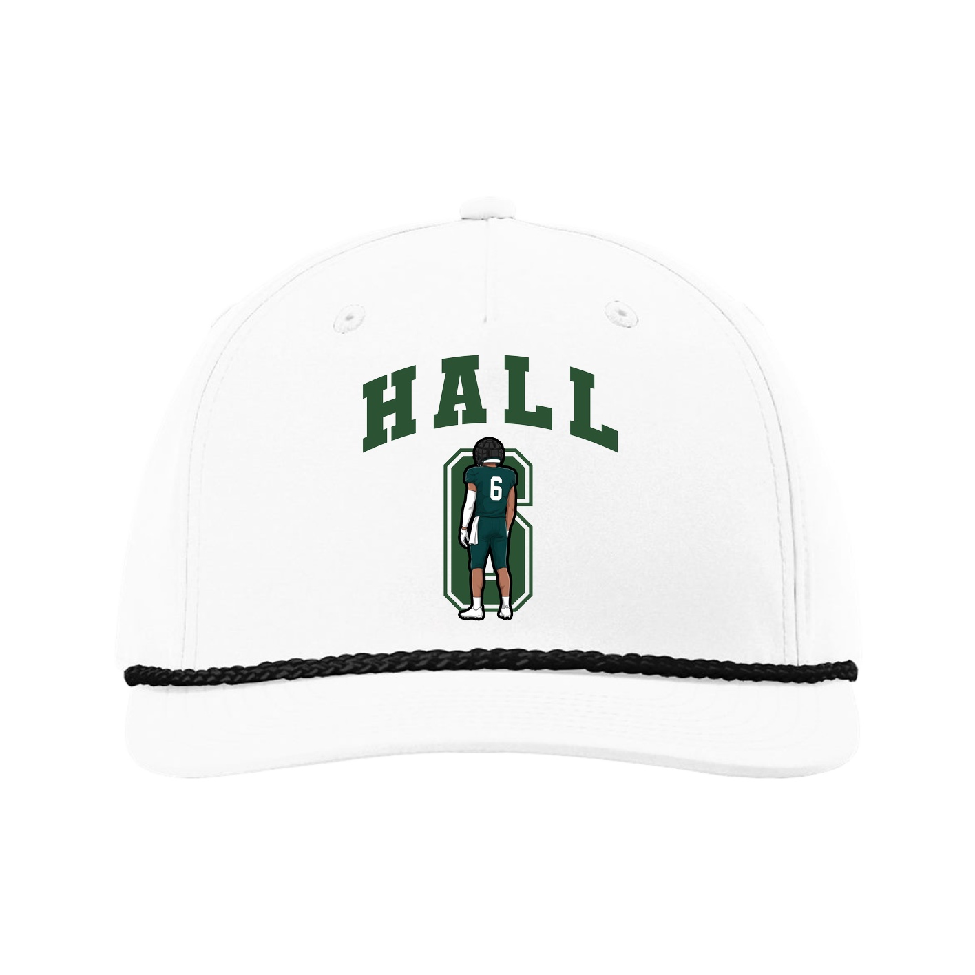 Five-Panel Classic Rope Cap — Number in White