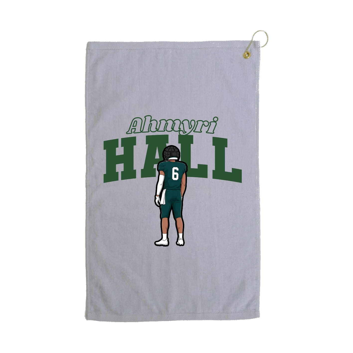 Golf Towel — Name Arch in Grey
