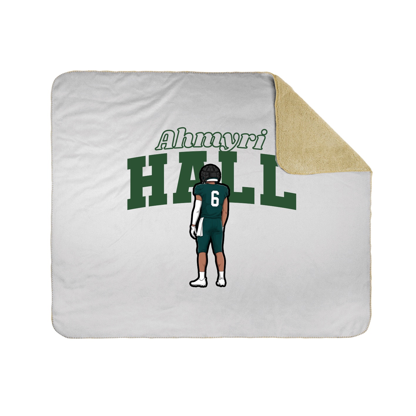 Throw Blanket — Name Arch in White