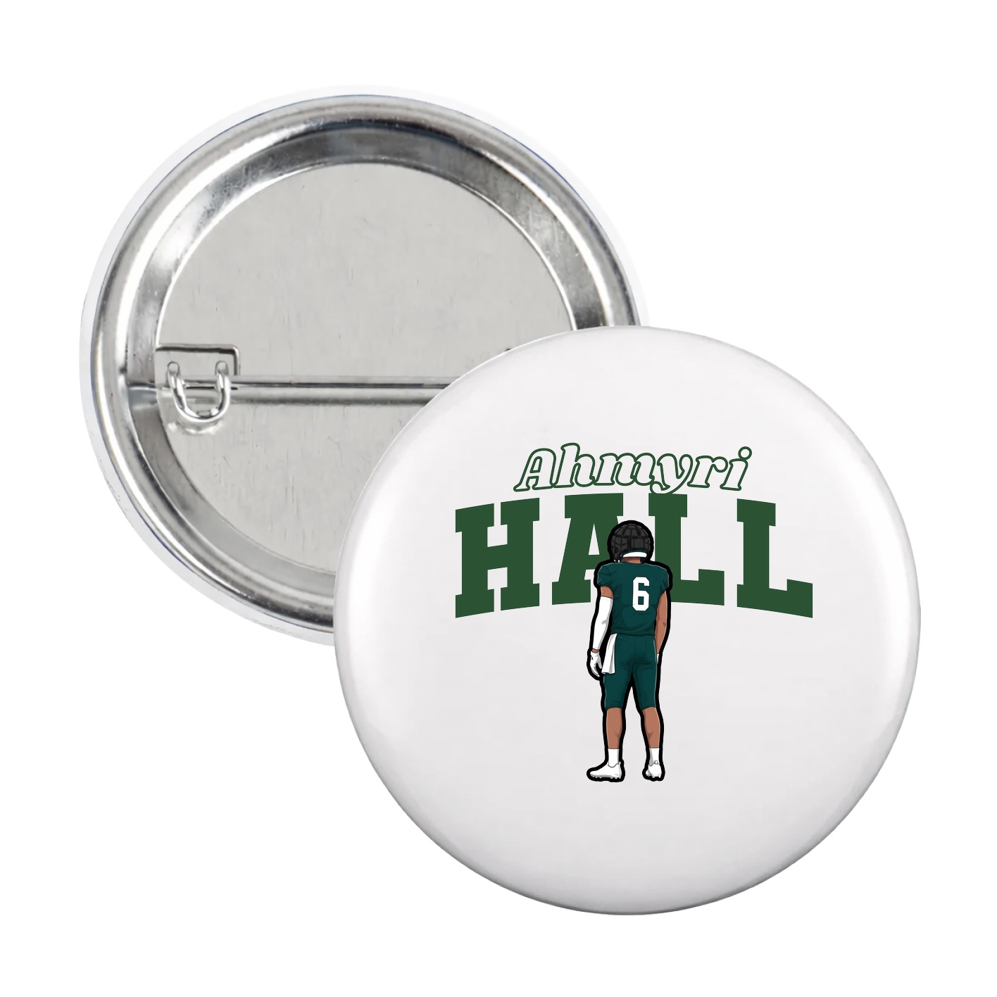 Game Day Button — Name Arch in White