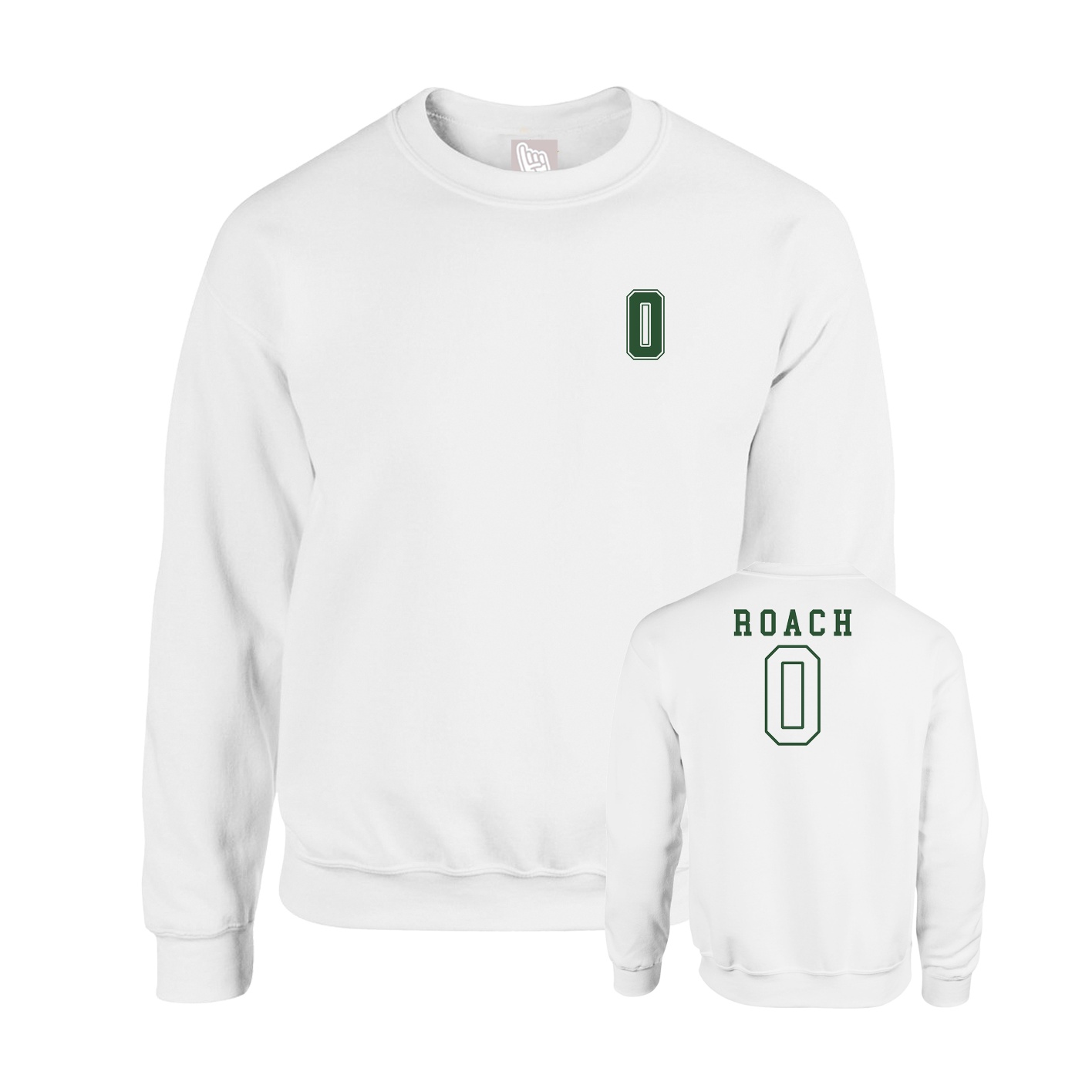 Fleece Crew — Chest Back in White