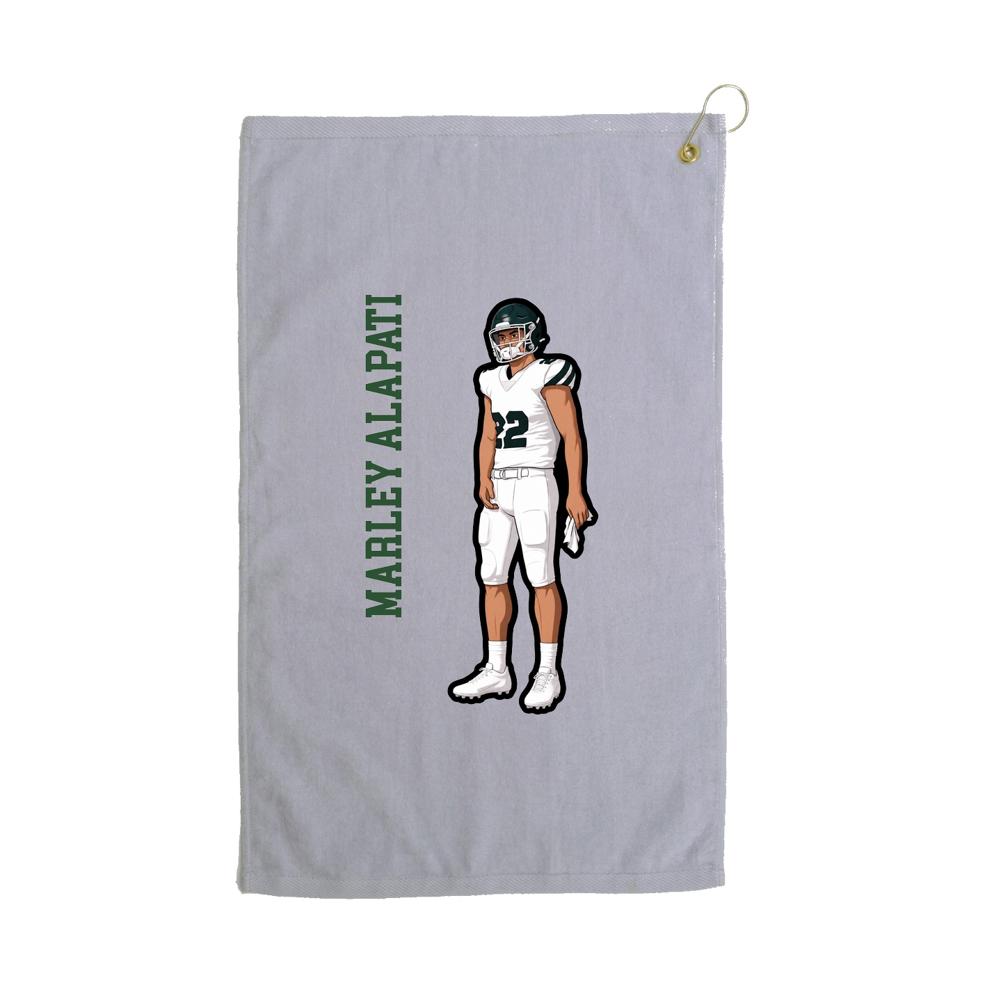 Golf Towel — Name Vertical in Grey