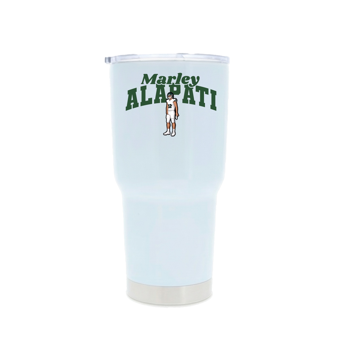 30oz Stainless Steel Tumbler — Signature Arch in White