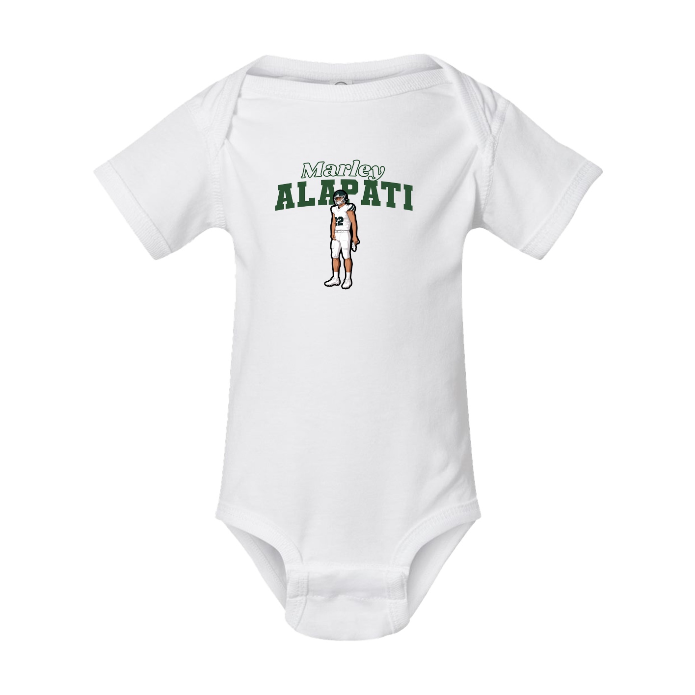 Baby Onesie — Name Arch in White