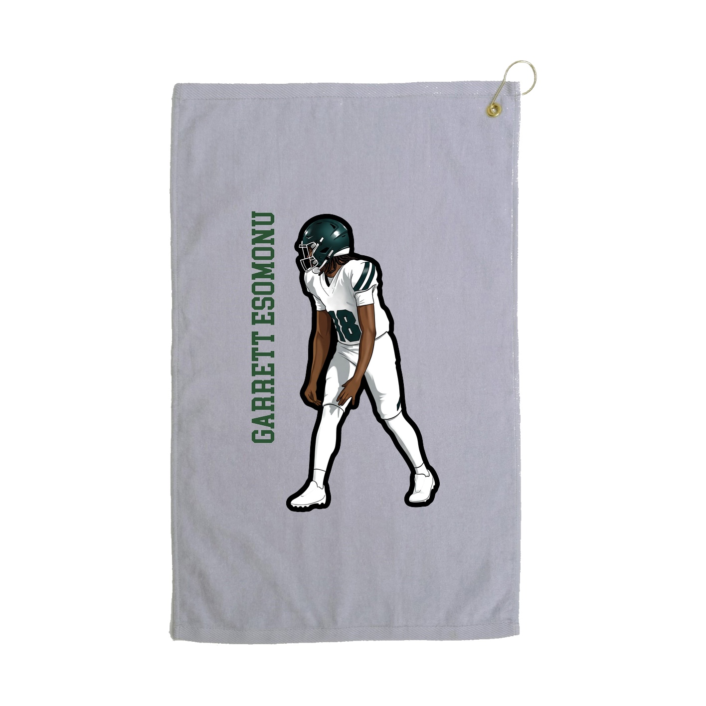 Golf Towel — Name Vertical in Grey