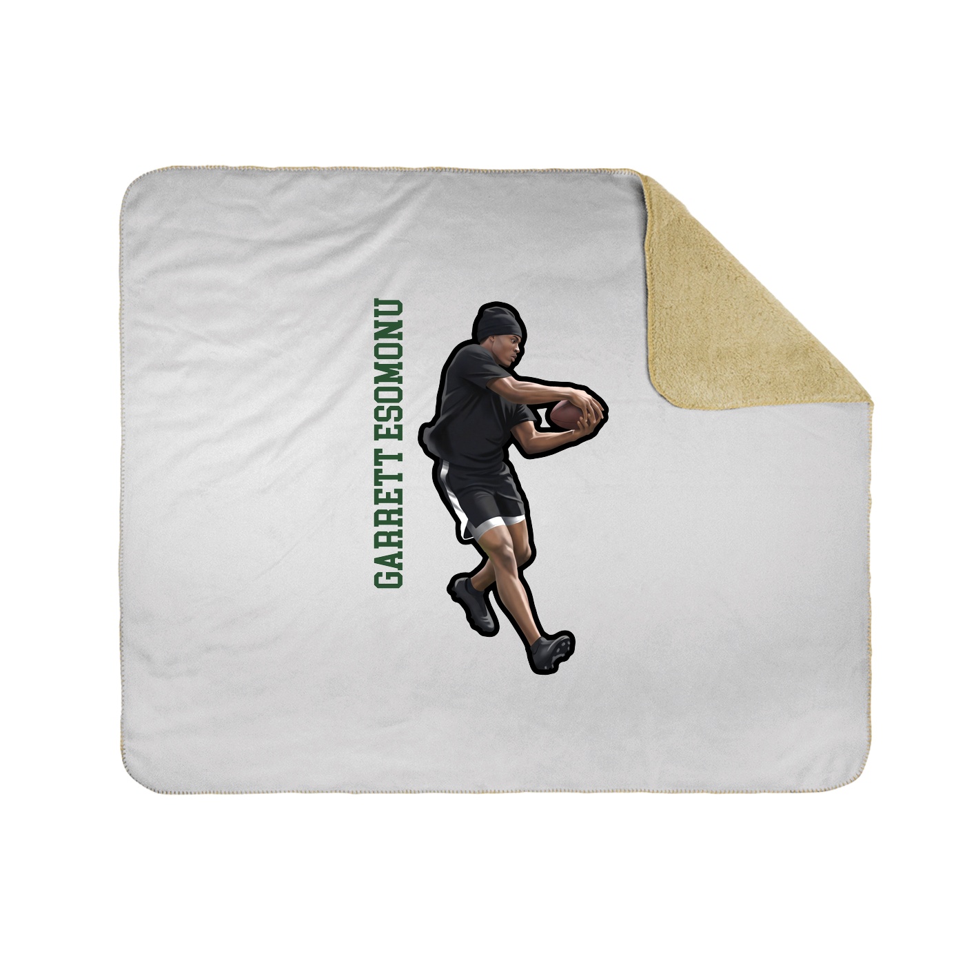 Throw Blanket — Name Vertical in White