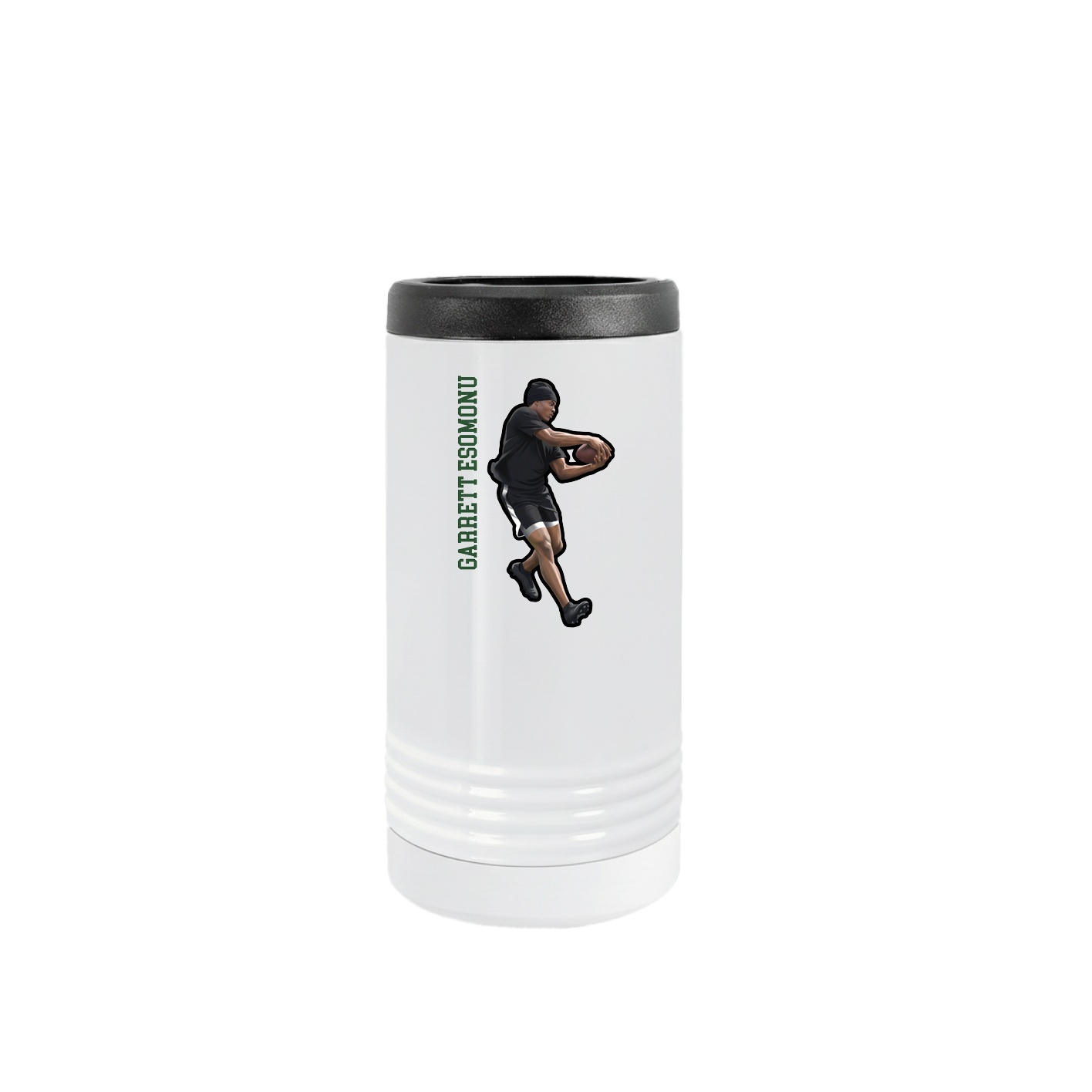 Slim Beverage Holder — Name Vertical in White