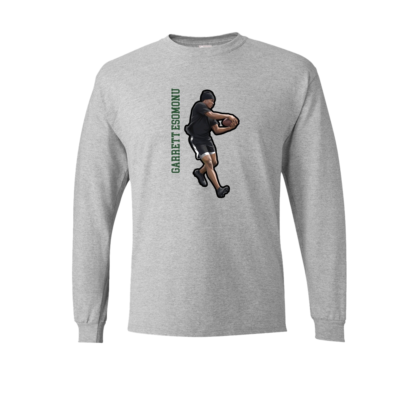 Long Sleeve Tee — Name Vertical in Grey
