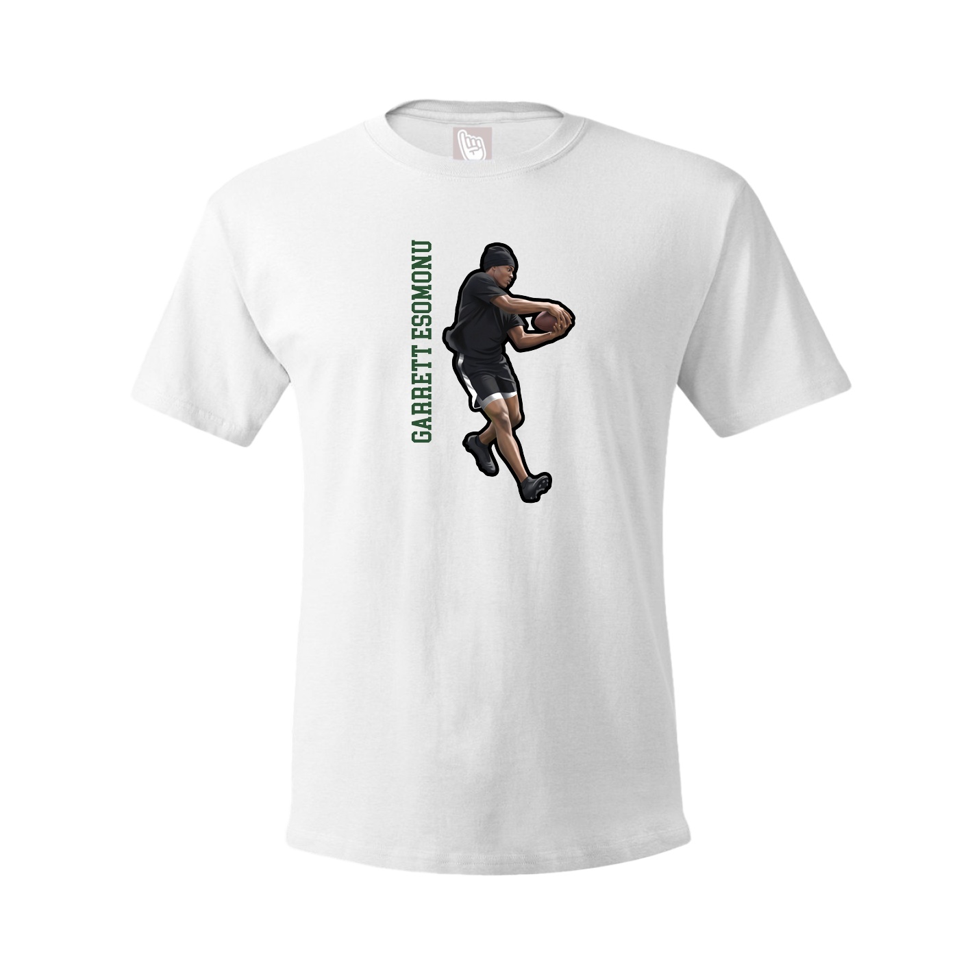 Youth Tee — Name Vertical in White
