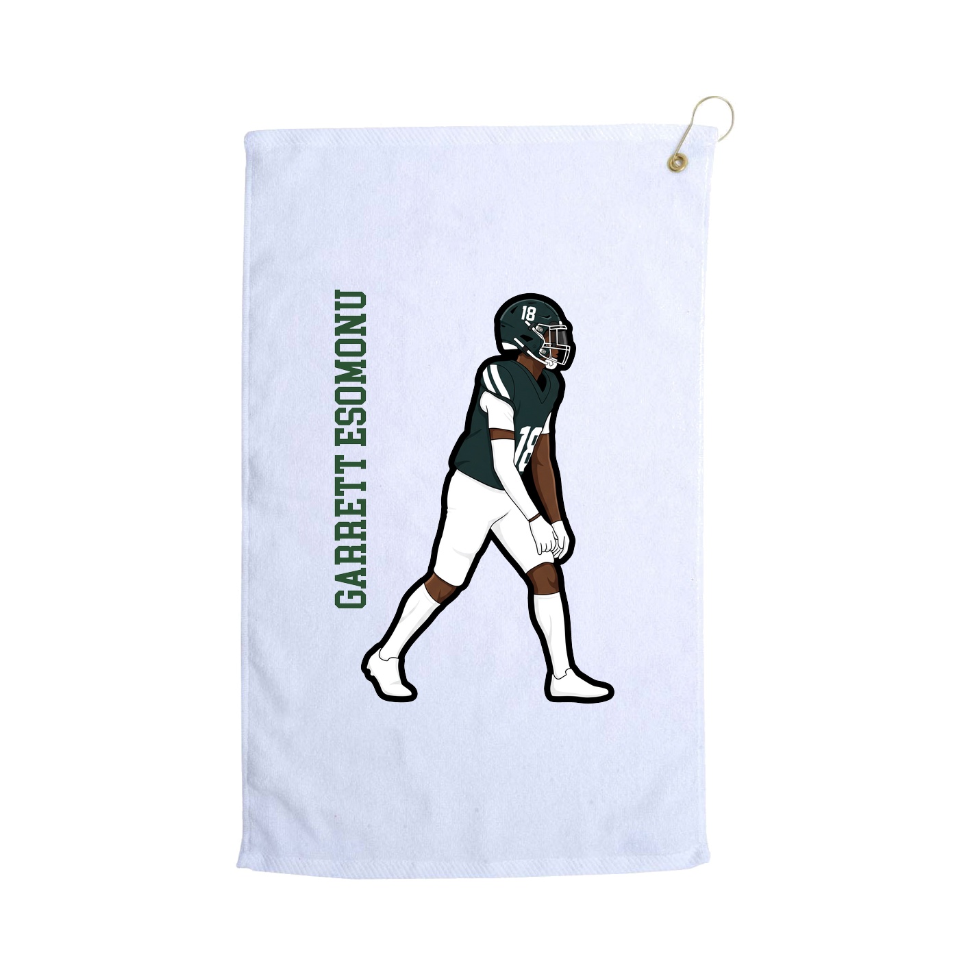 Golf Towel — Name Vertical in White