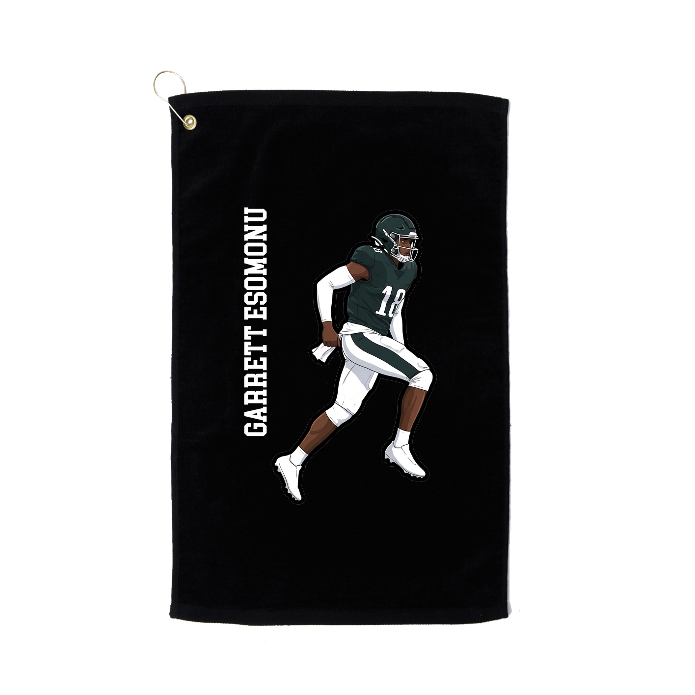 Golf Towel — Name Vertical in Black