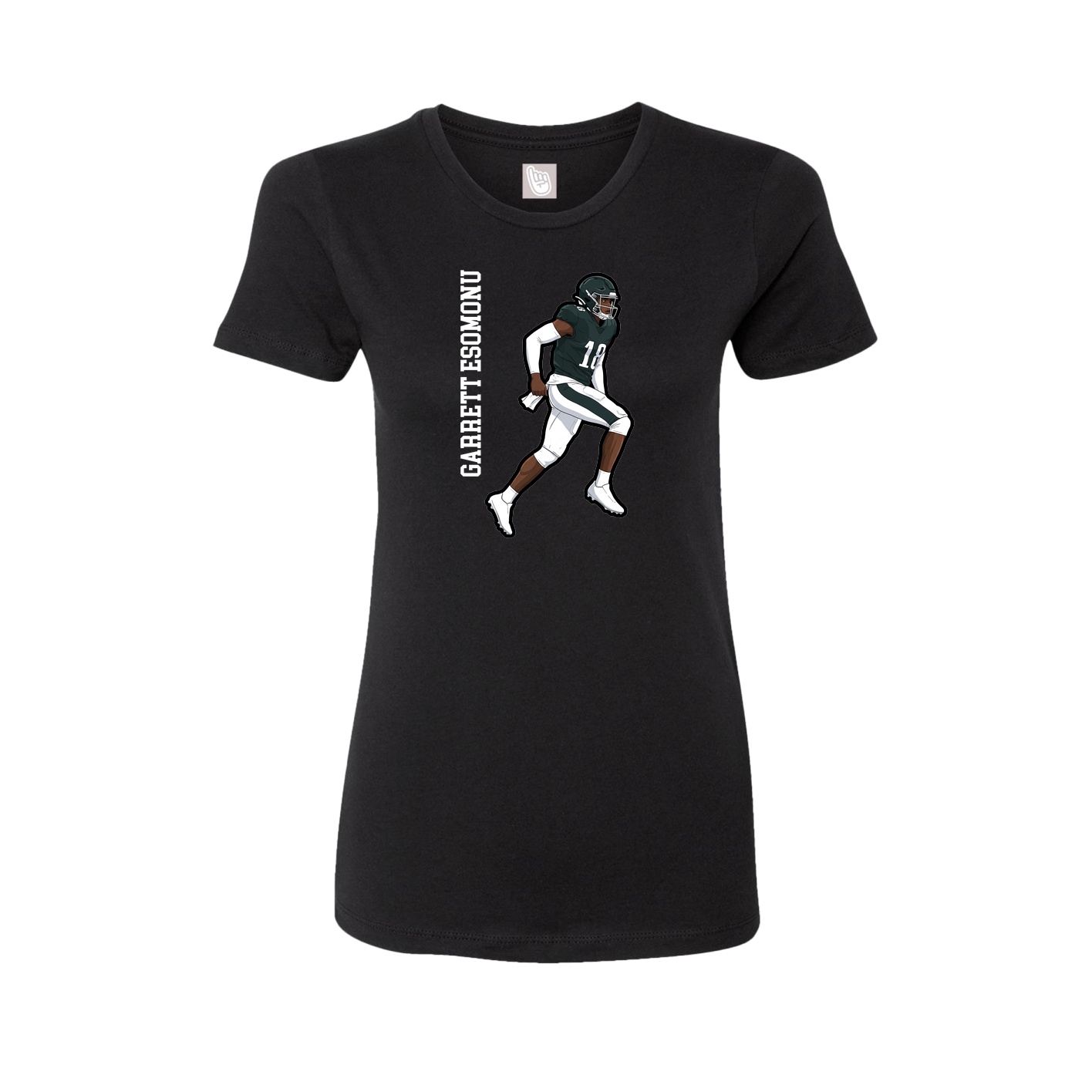 Fitted Women's Tee — Name Vertical in Black