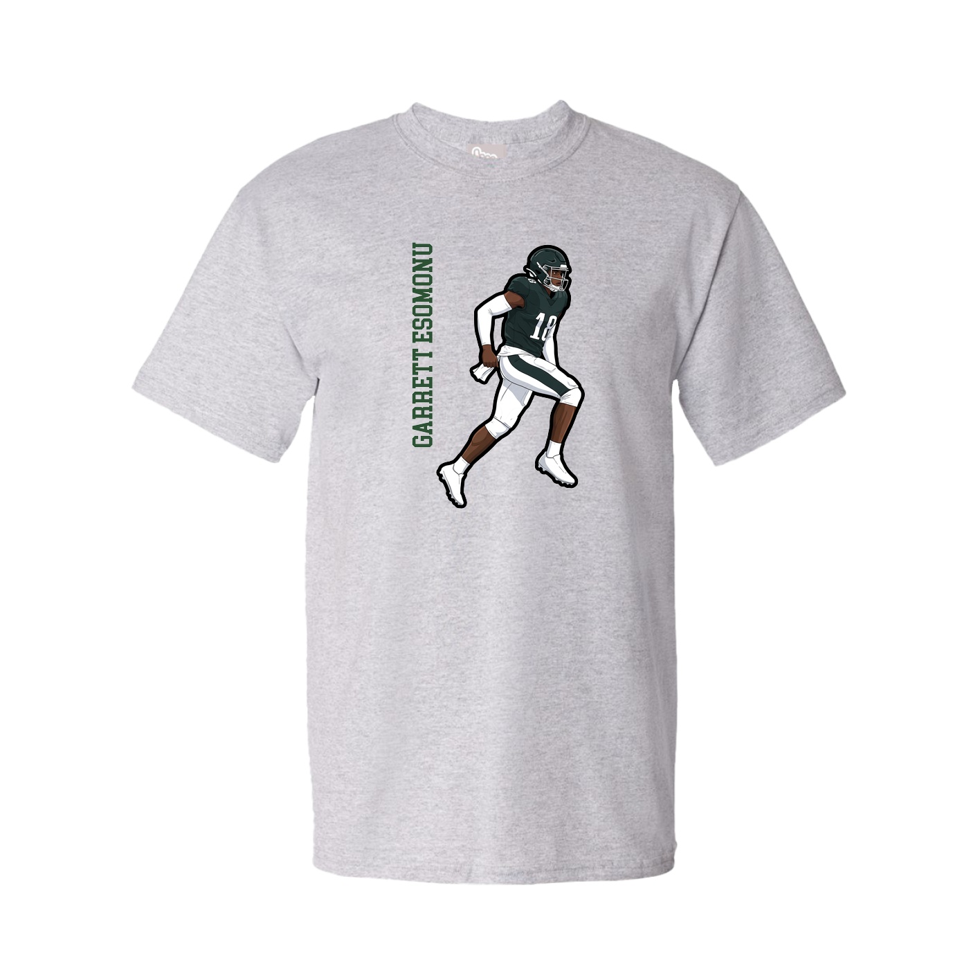 Youth Tee — Name Vertical in Grey