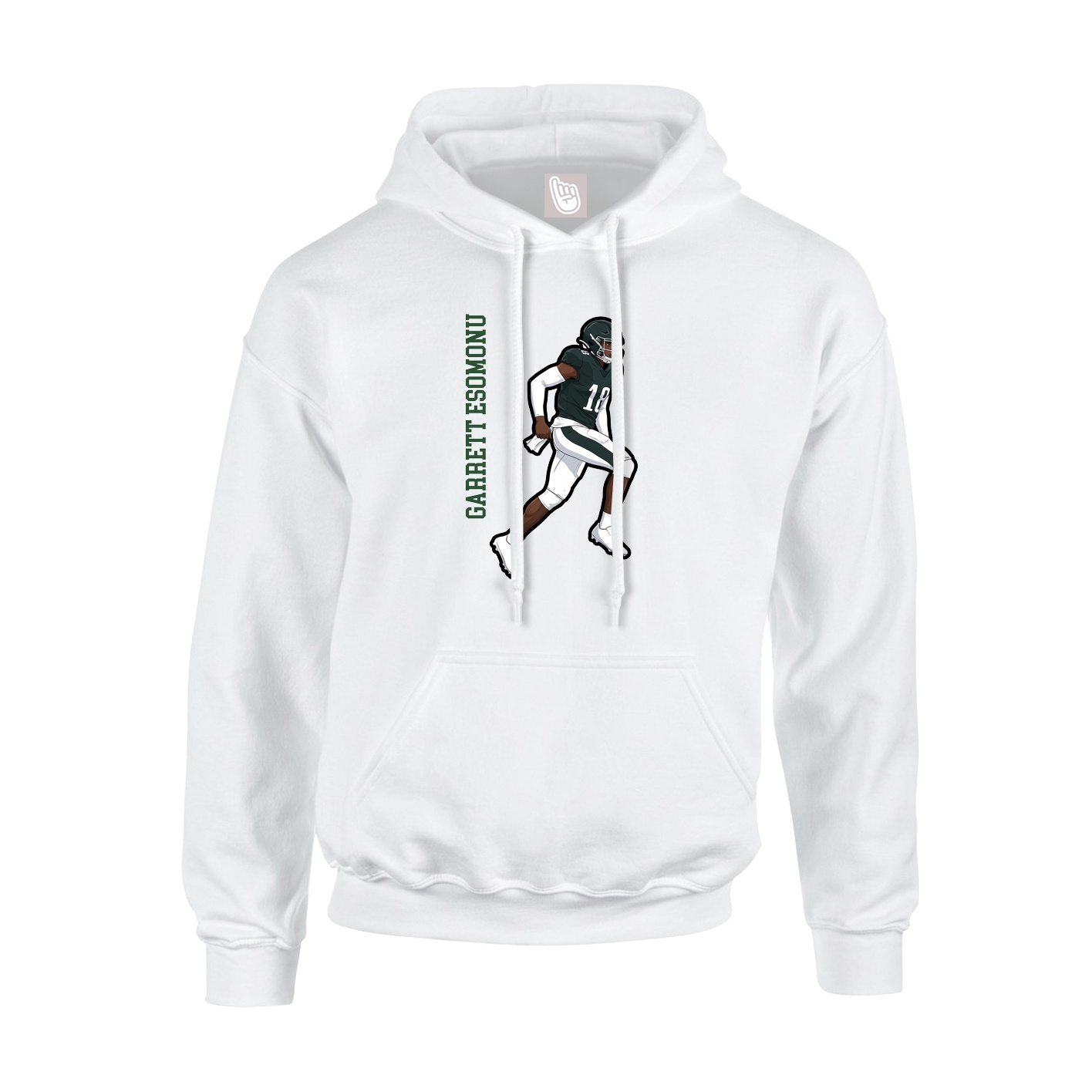 Hoodie — Name Vertical in White