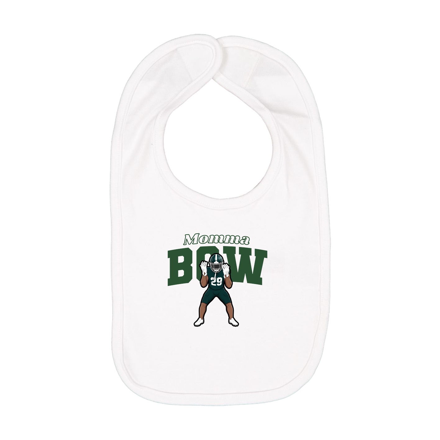 Infant Bib — Mothers Day Block in White