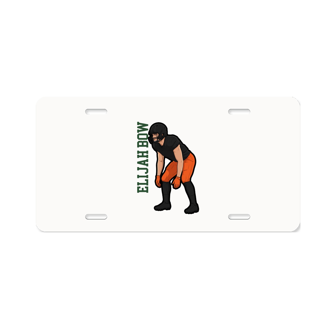 License Plate — Name Vertical in Classic