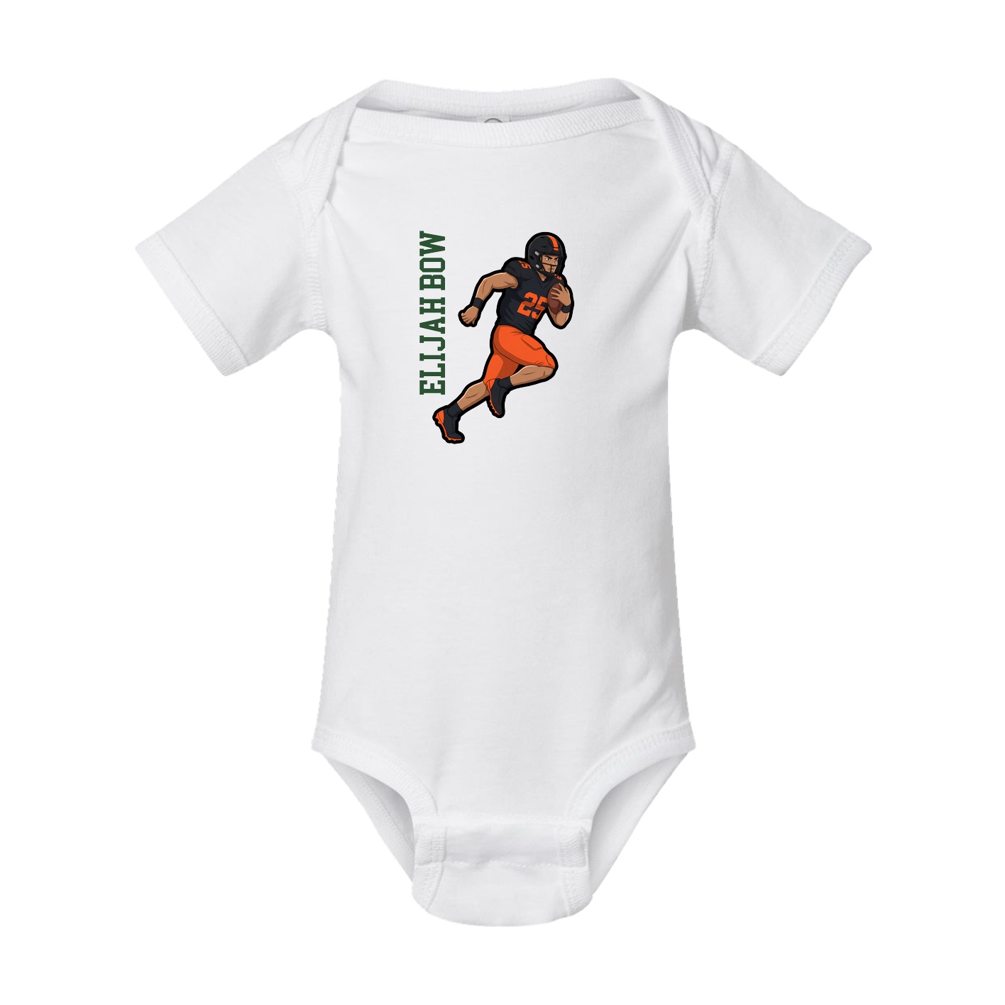 Baby Onesie — Name Vertical in White
