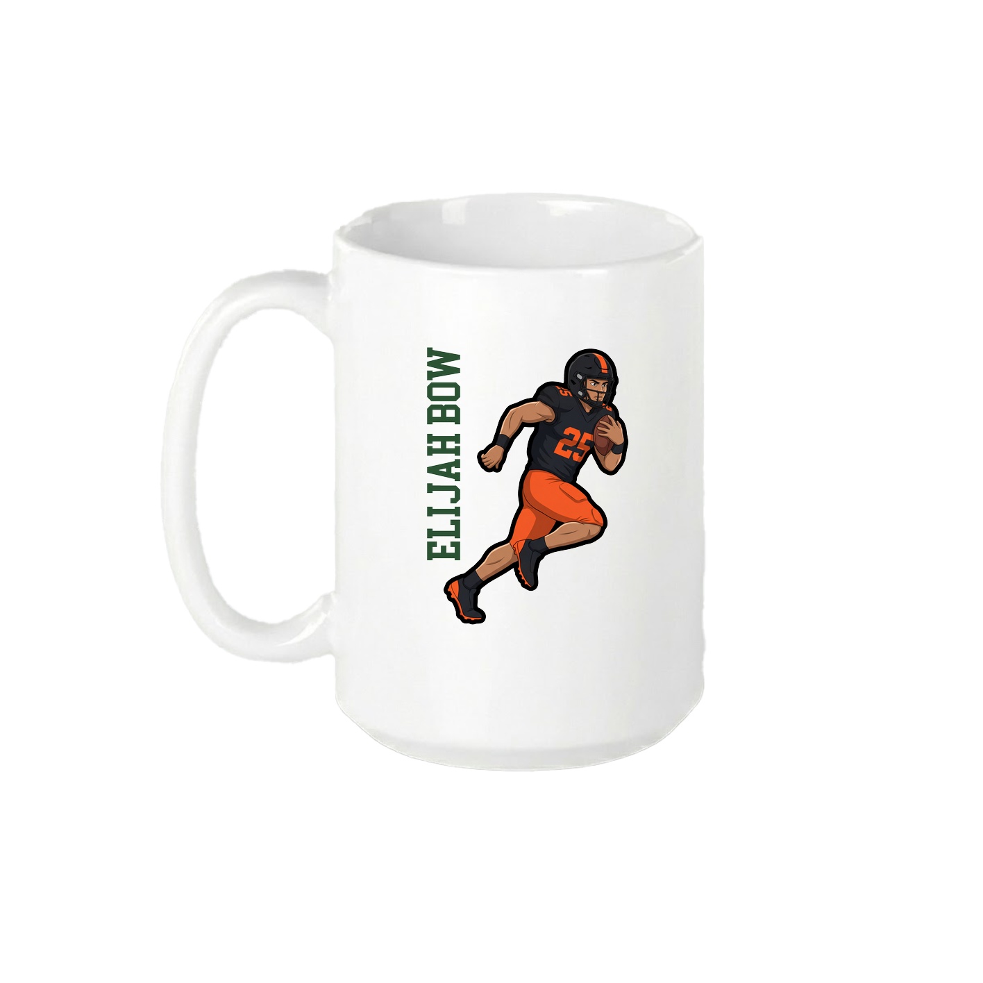 15oz Coffee Mug — Name Vertical in White
