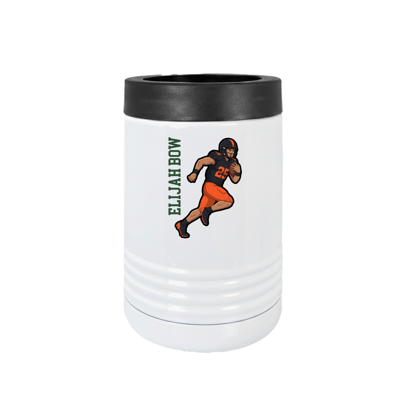 Beverage Holder — Name Vertical in White