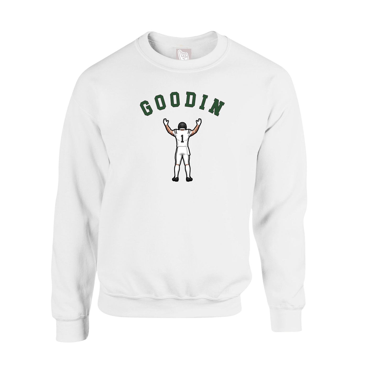 Fleece Crew — Shirsey Arch in White