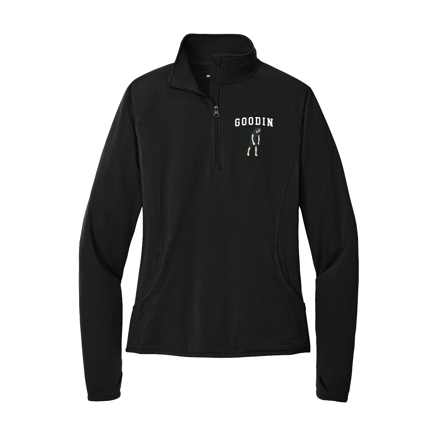 Women's Q-Zip Pullover — Shirsey in Black