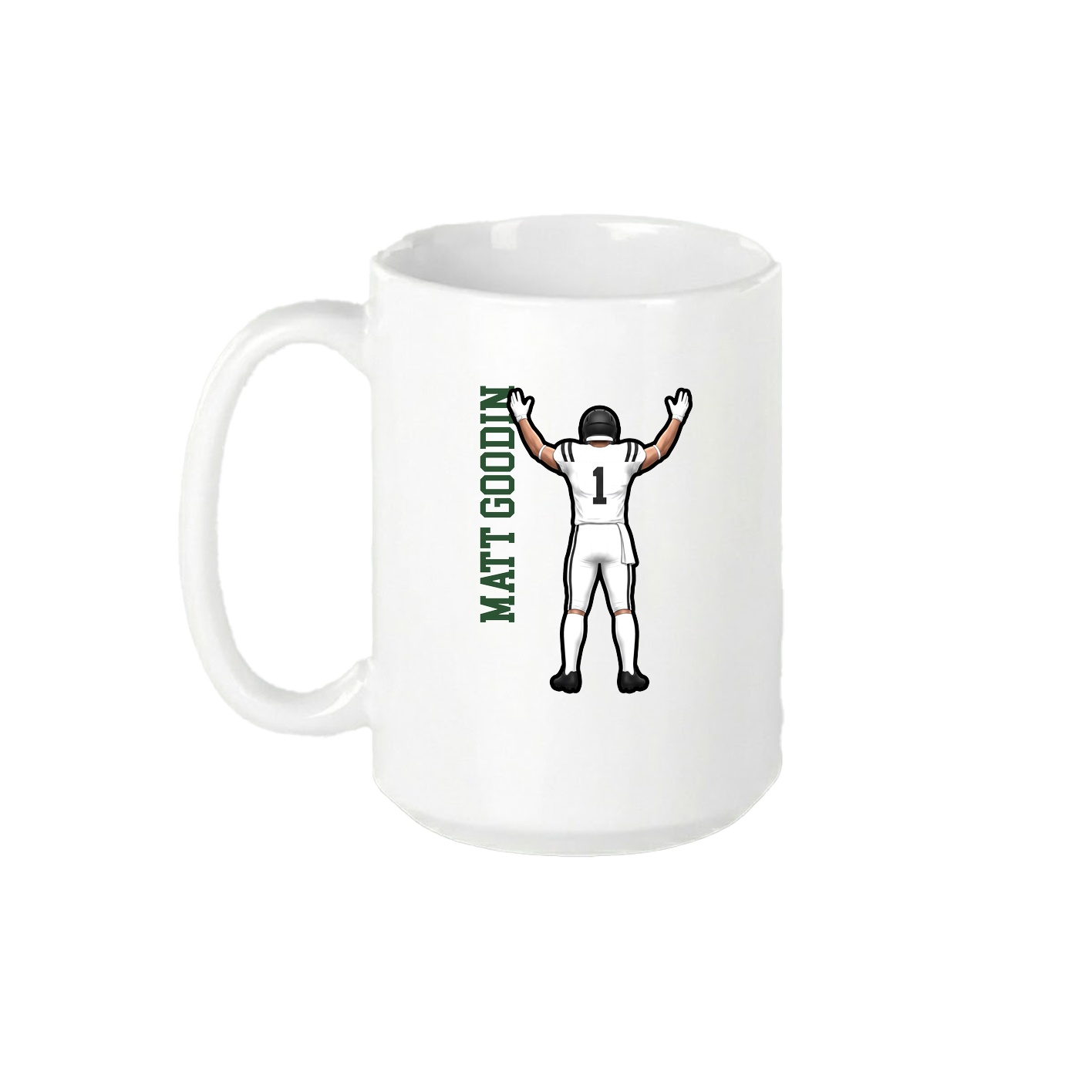 15oz Coffee Mug — Name Vertical in White