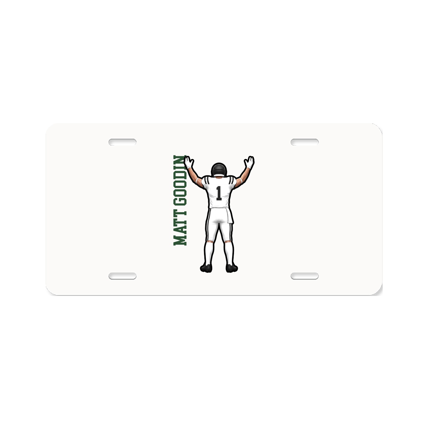 License Plate — Name Vertical in Classic