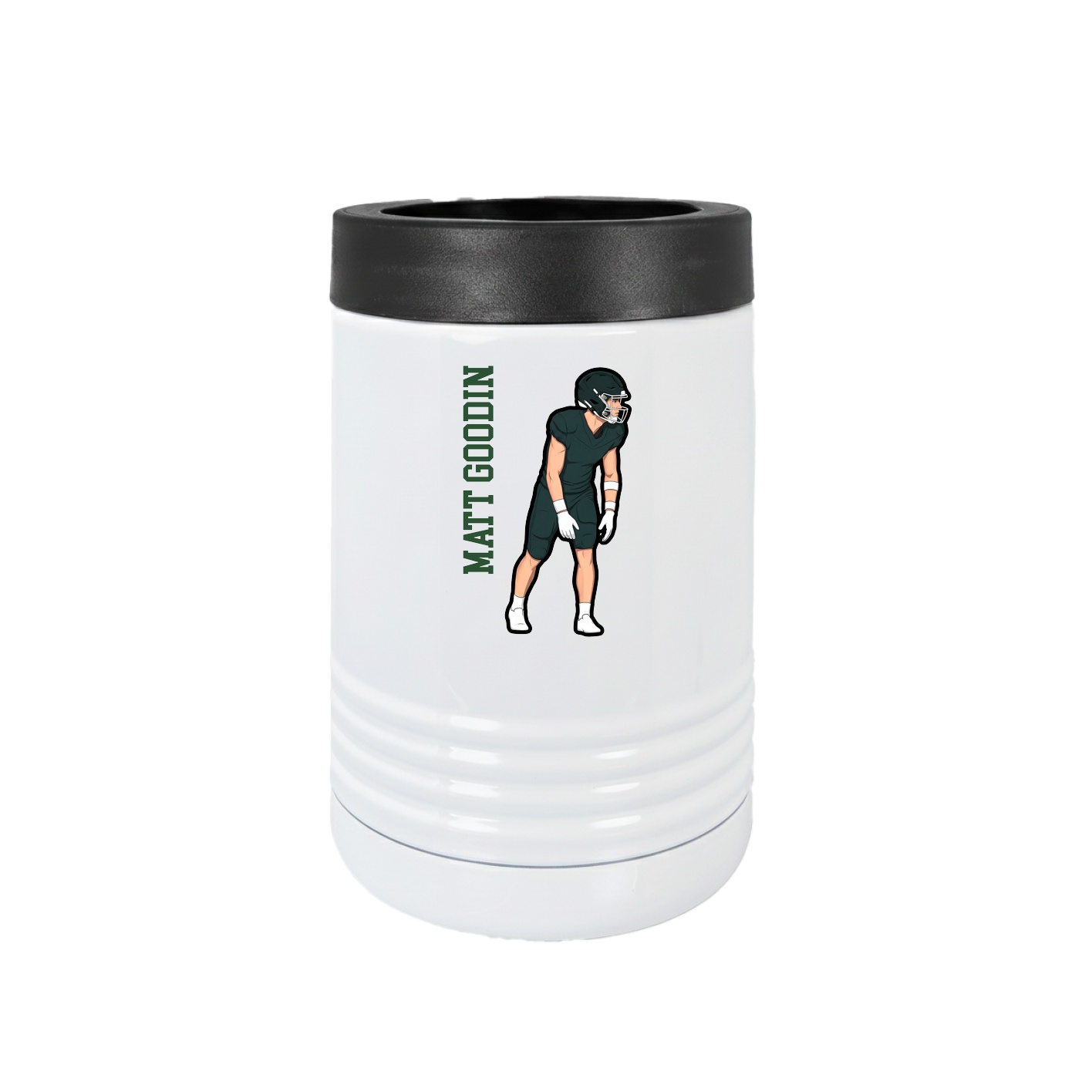 Beverage Holder — Name Vertical in White