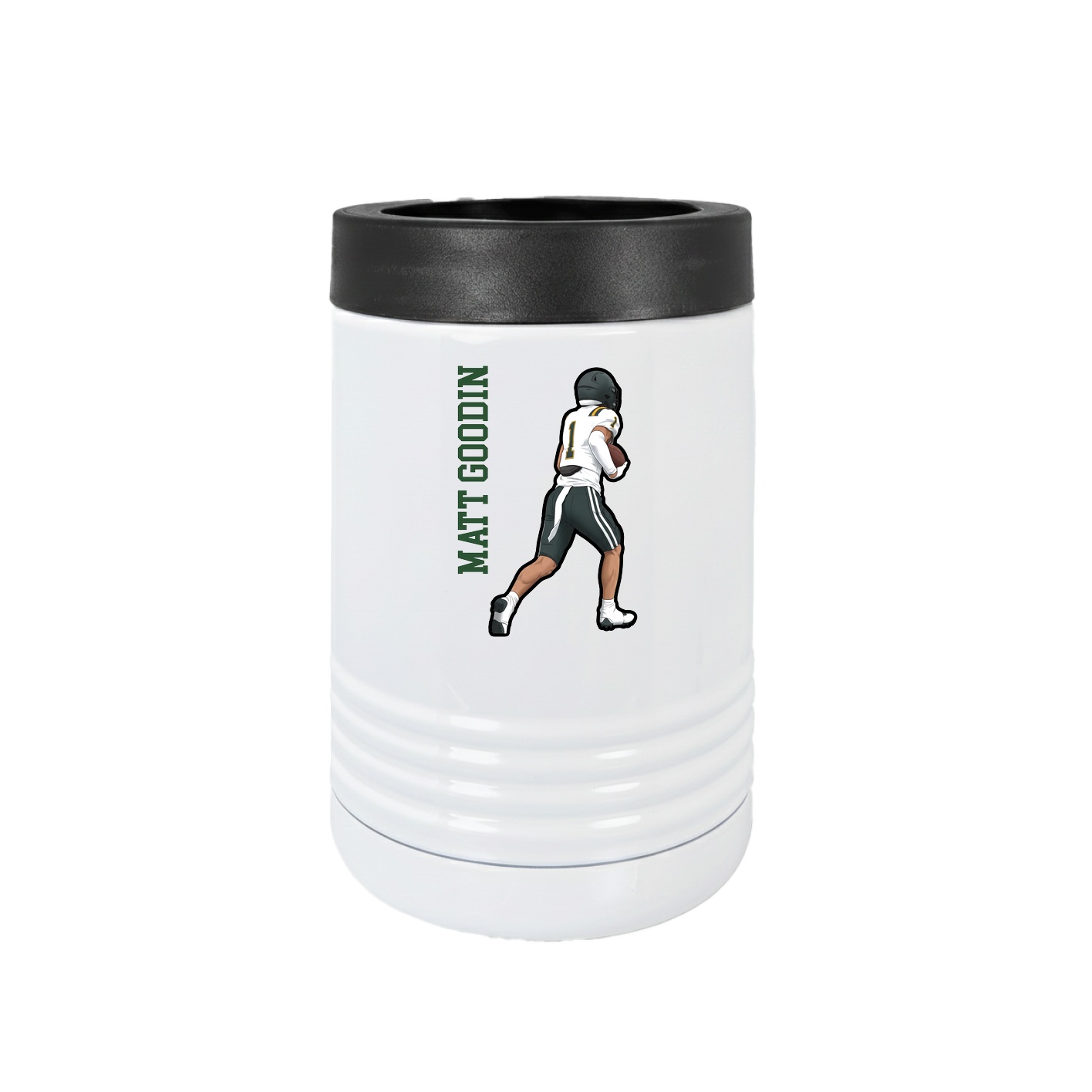 Beverage Holder — Name Vertical in White