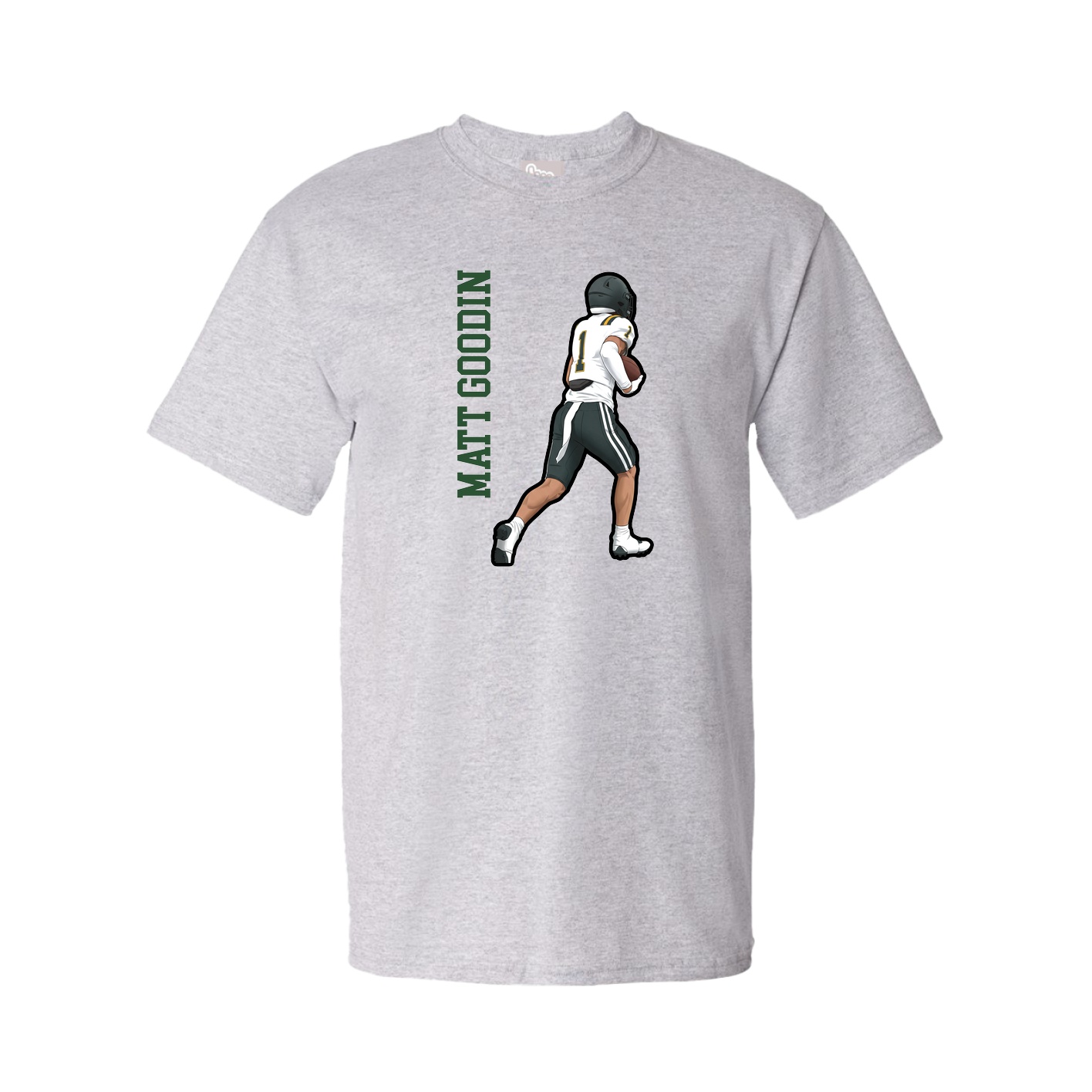 Tee — Name Vertical in Grey