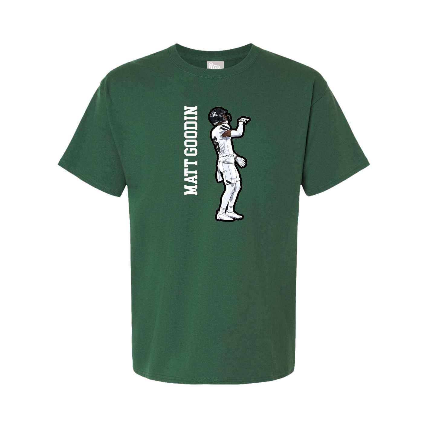 Tee — Name Vertical in Green