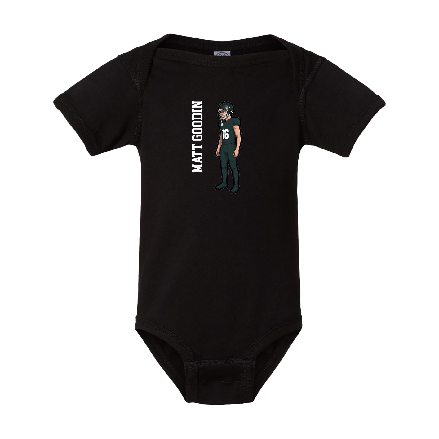 Baby Onesie — Name Vertical in Black