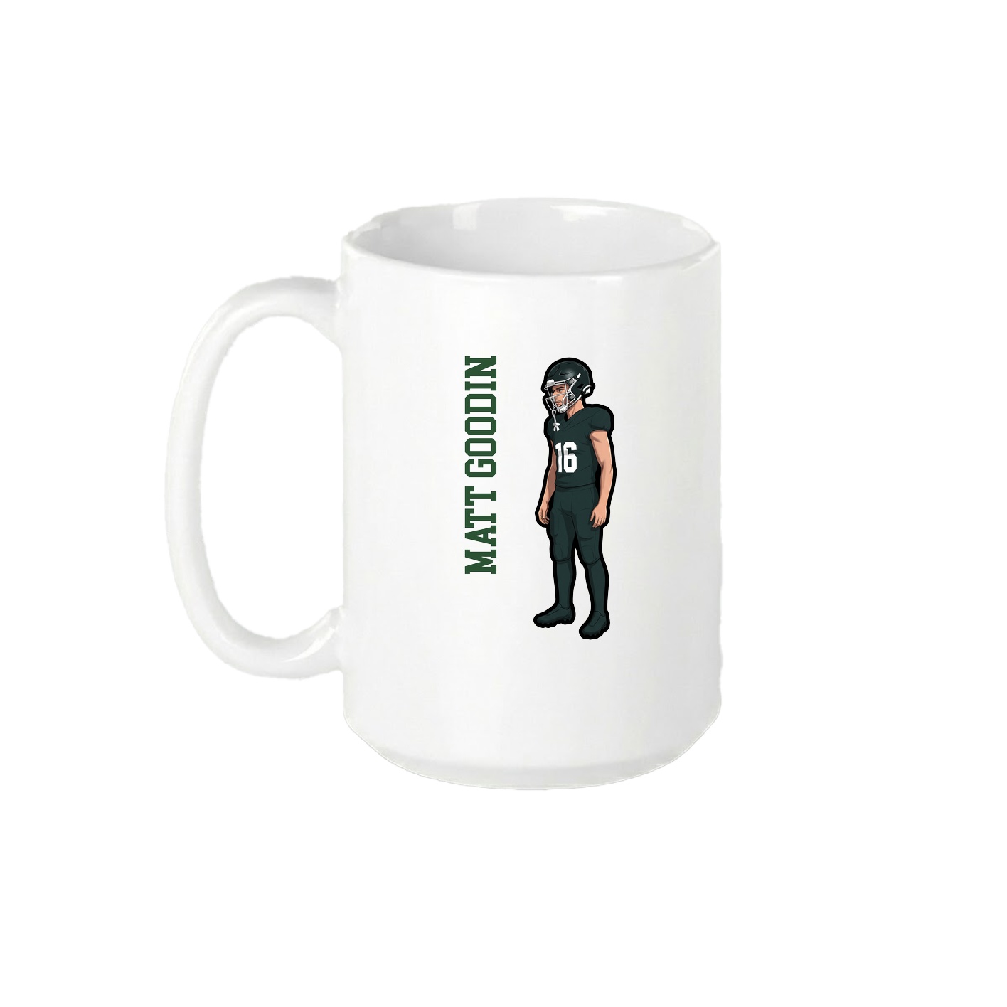 15oz Coffee Mug — Name Vertical in White
