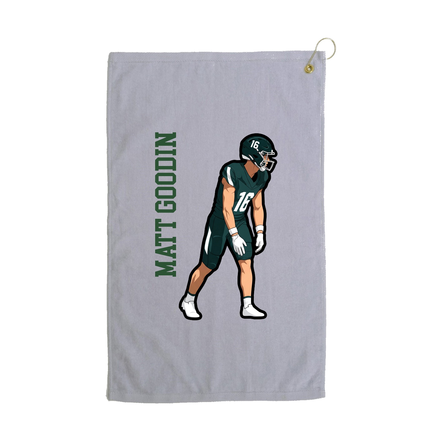 Golf Towel — Name Vertical in Grey